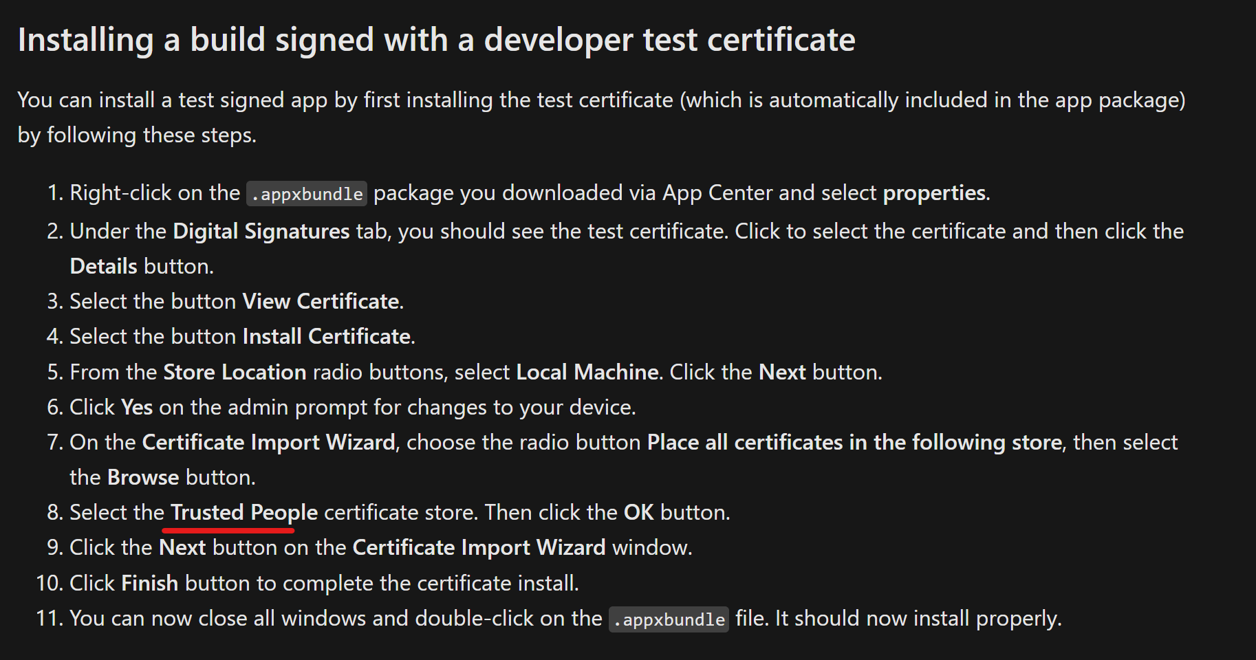 install certificate