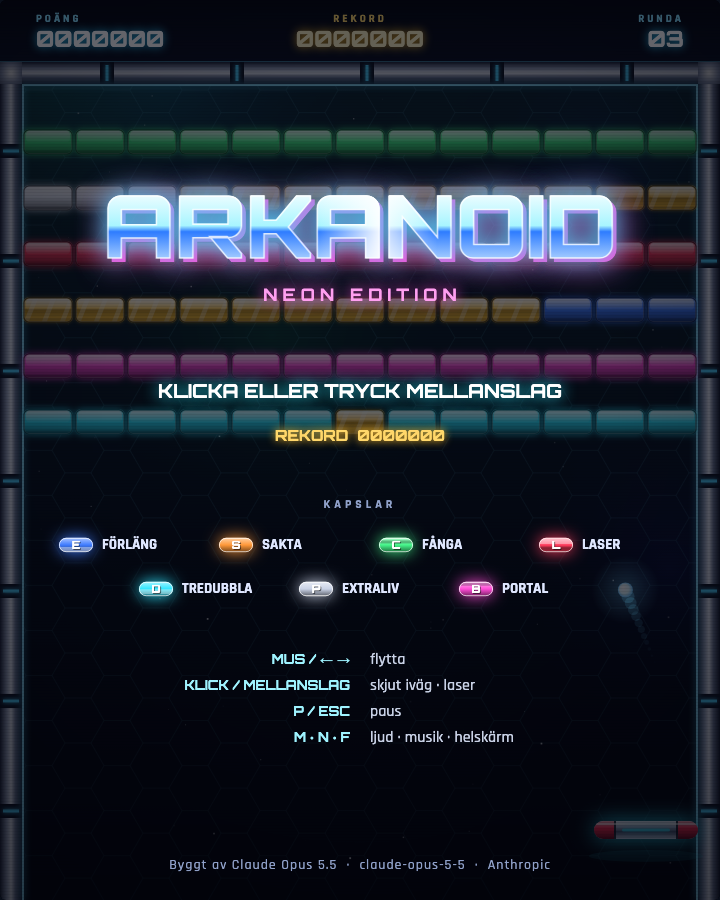 Arkanoid Neon screenshot