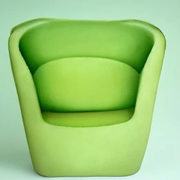 an armchair shaped like an avocado, an avocado armchair