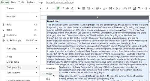 Screenshot of text entry into template