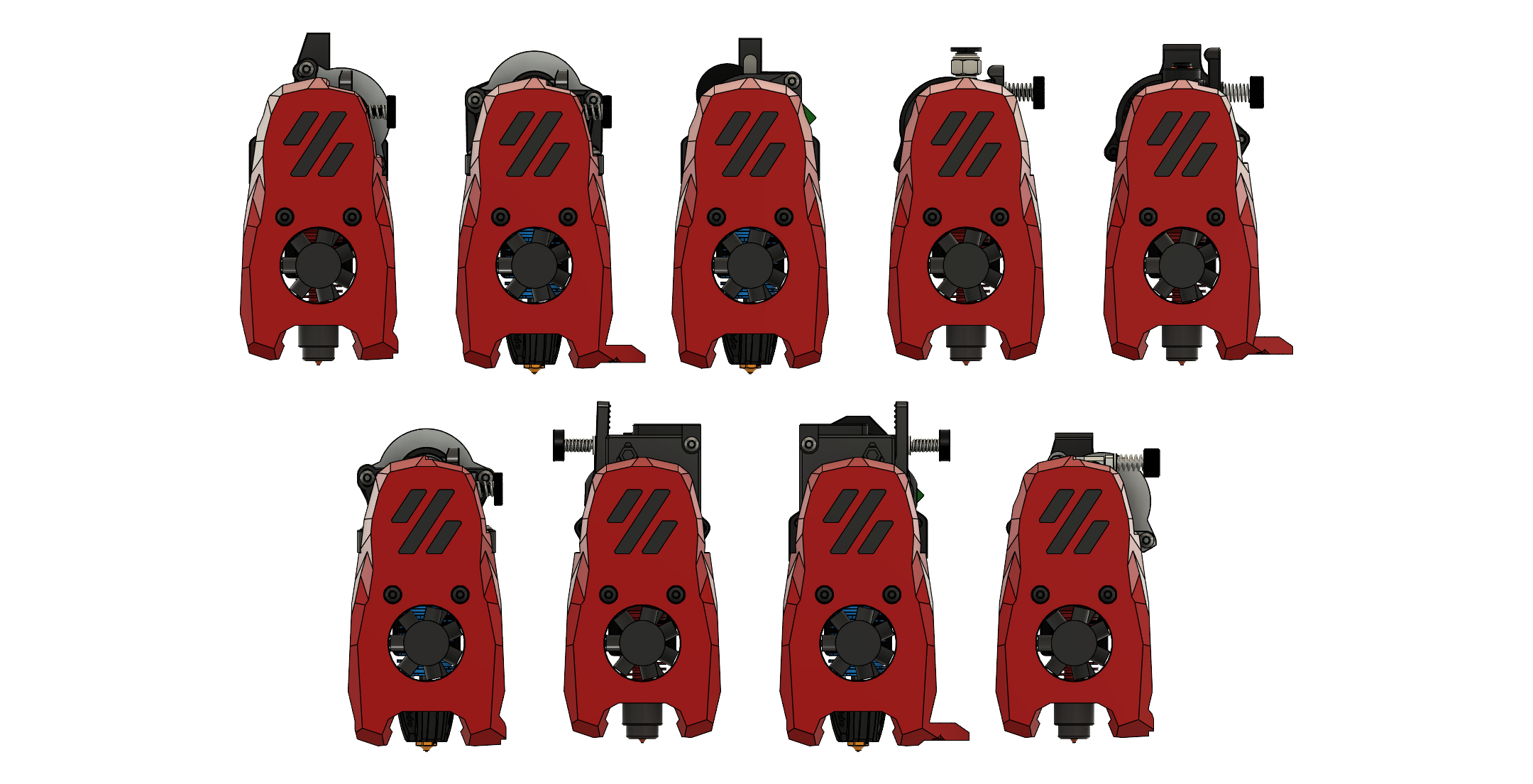 Lineup of Standard Extruder-Mounts