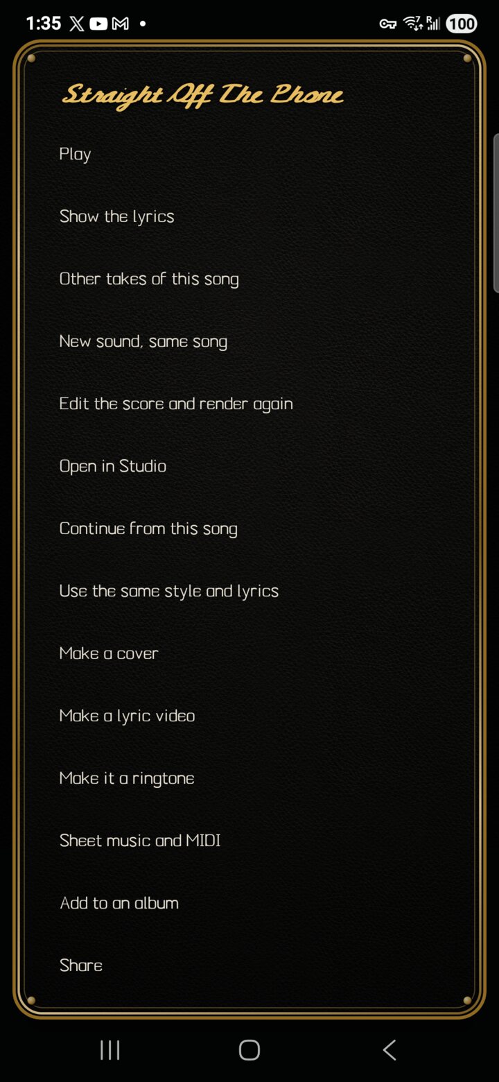 Song options