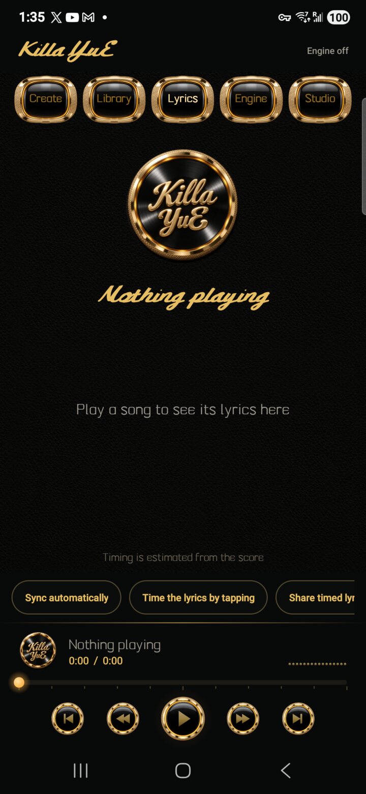Lyrics tab