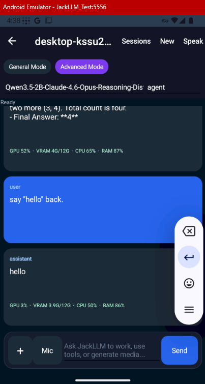JackLLM Mobile chat