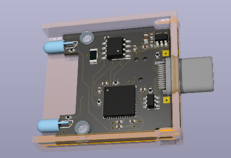 Render of Framework USB to CAN PCB