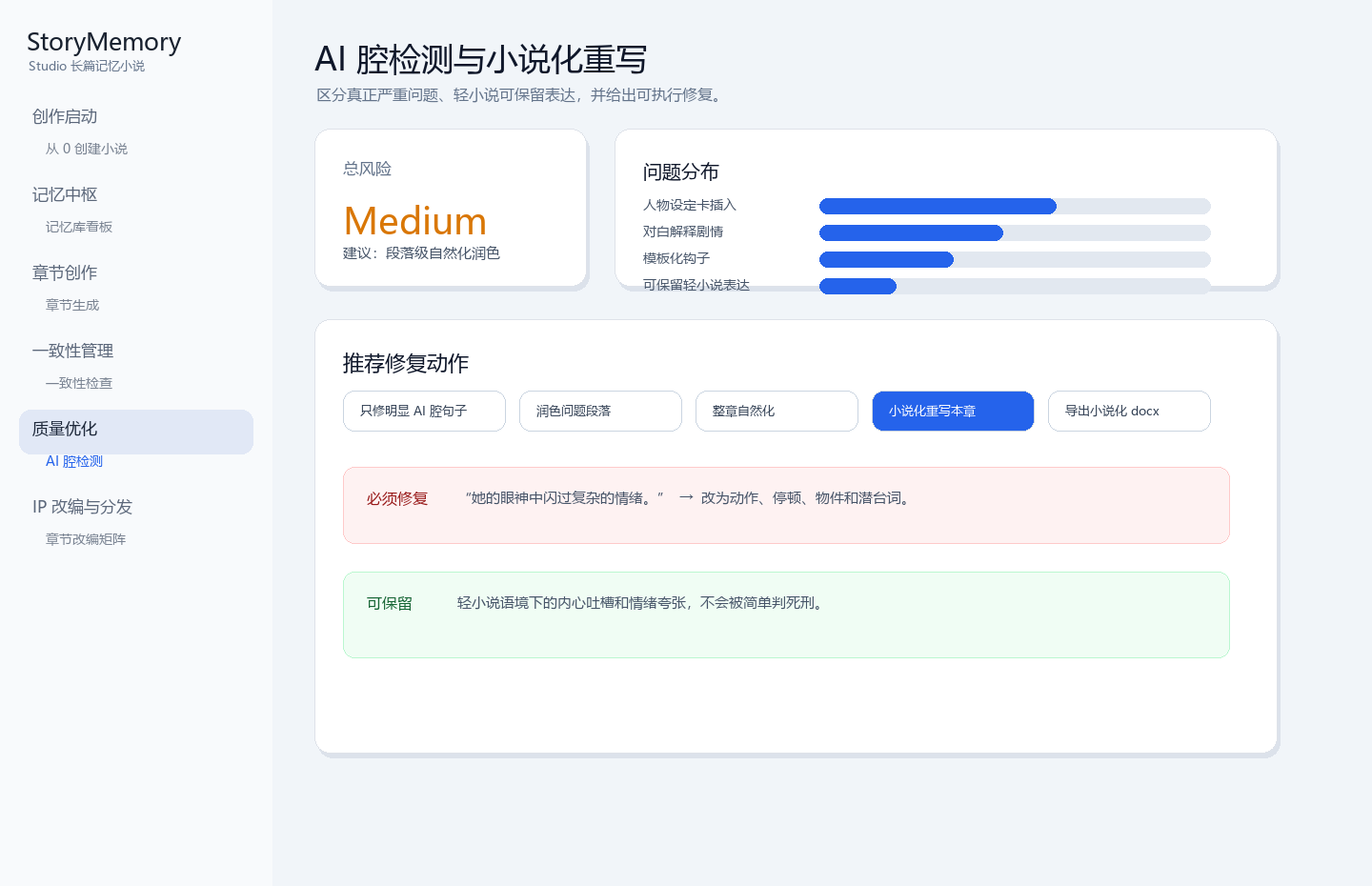 AI Tone Detector and Novelization Tools