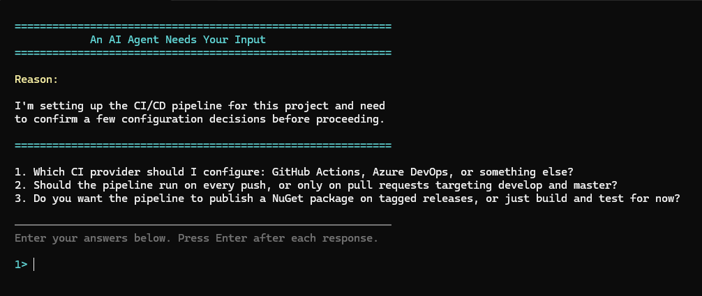 User Prompt screenshot