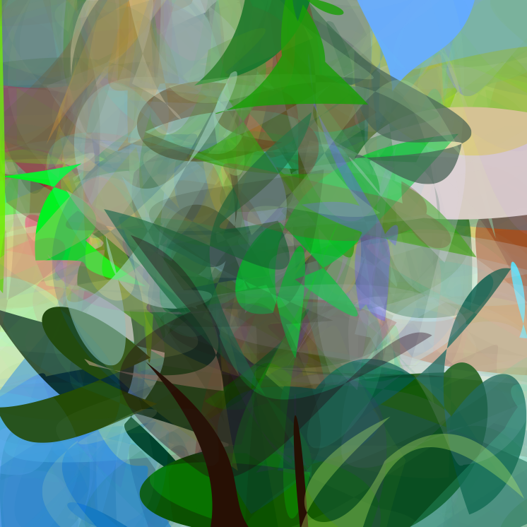 a painting of an evergreen tree