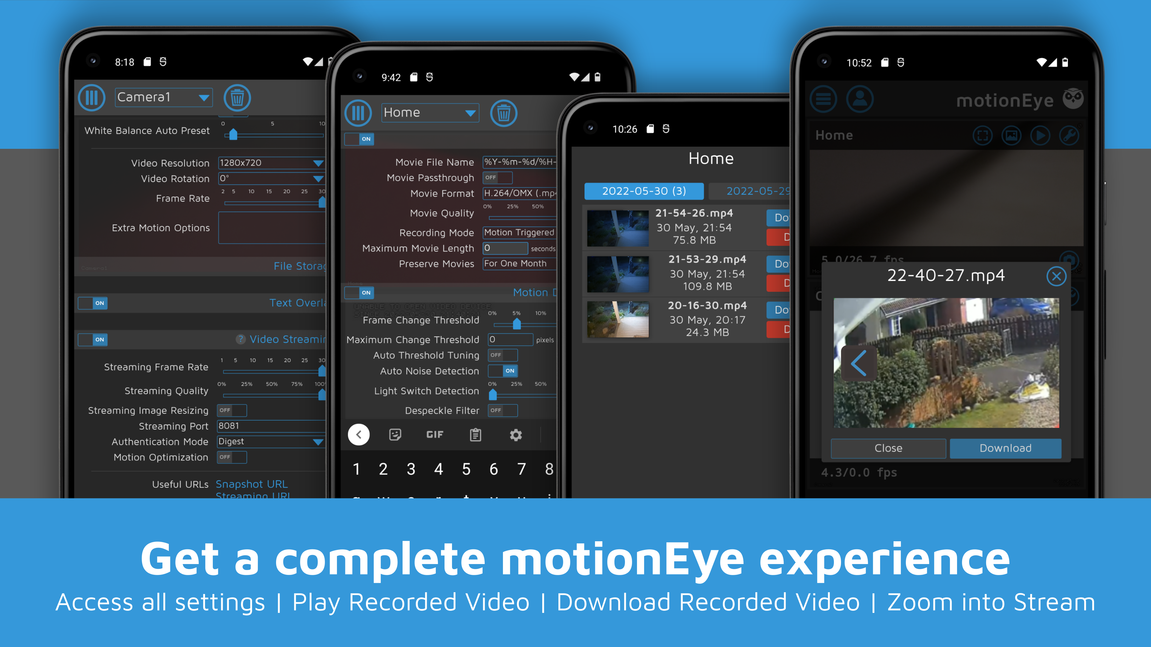 Screenshot 2 of motionEye — opens full size