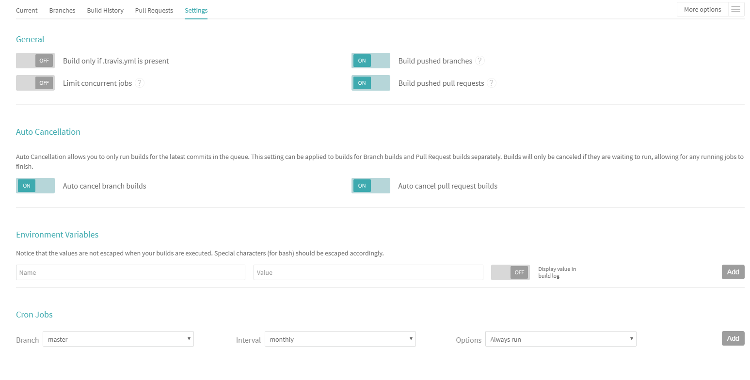 travis-ci config