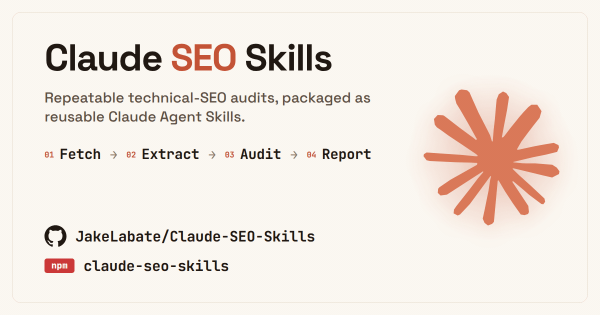 Claude SEO Skills by Jake Labate, SEO Professional