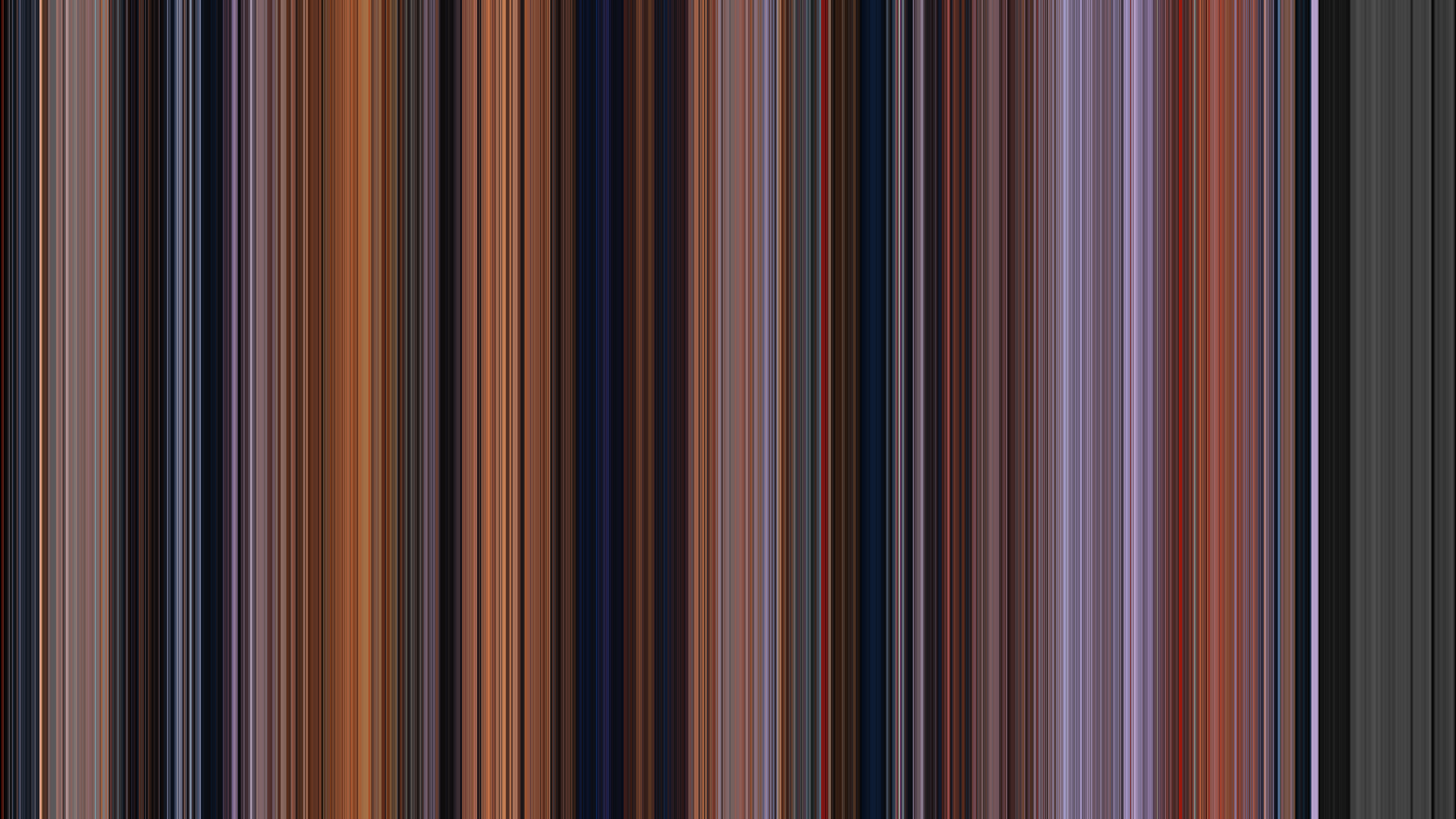Example output from The Iron Giant showing thousands of single-color vertical lines consisting mostly of dark blues and oranges with some light blue sections towards the end.