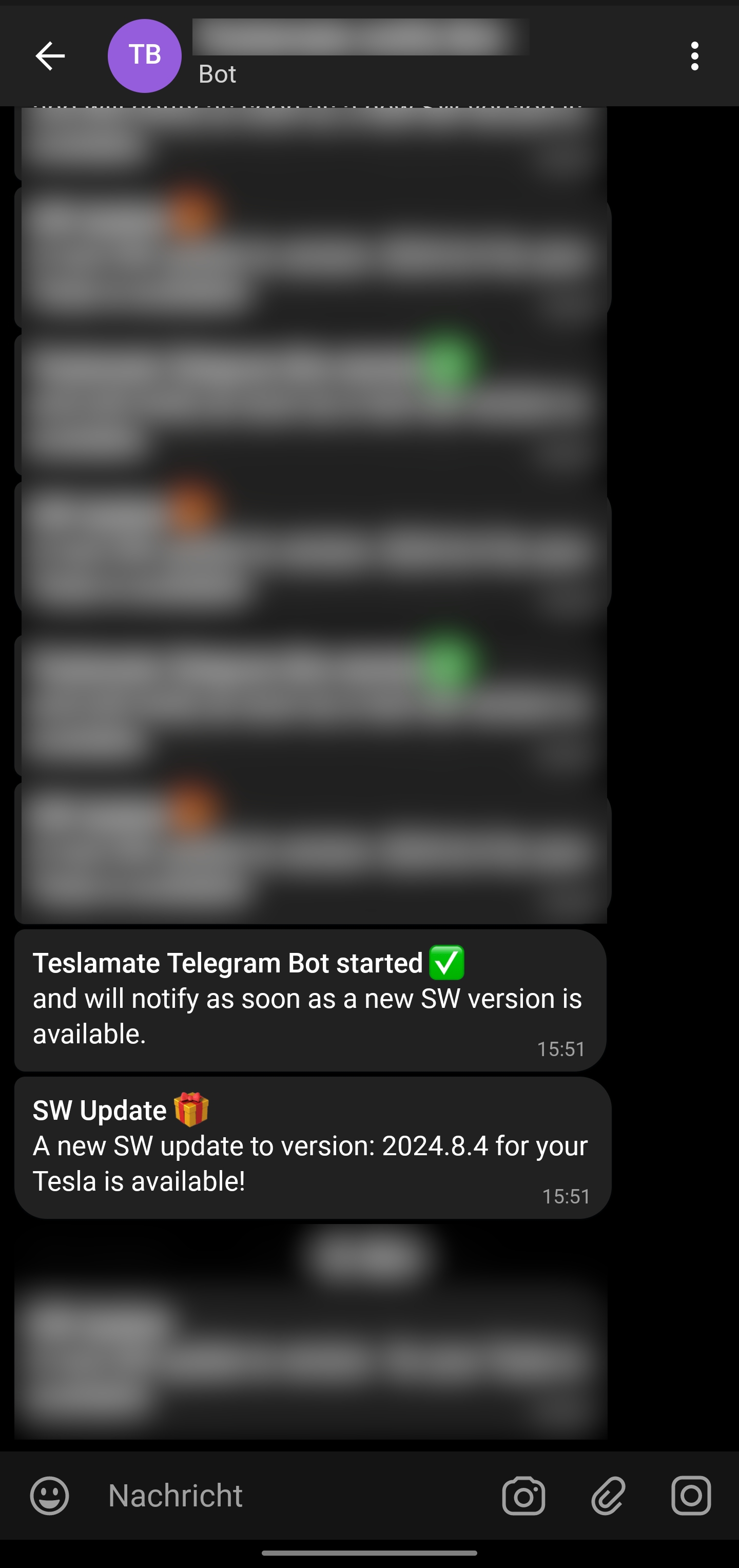 Telegram Message: SW Update available