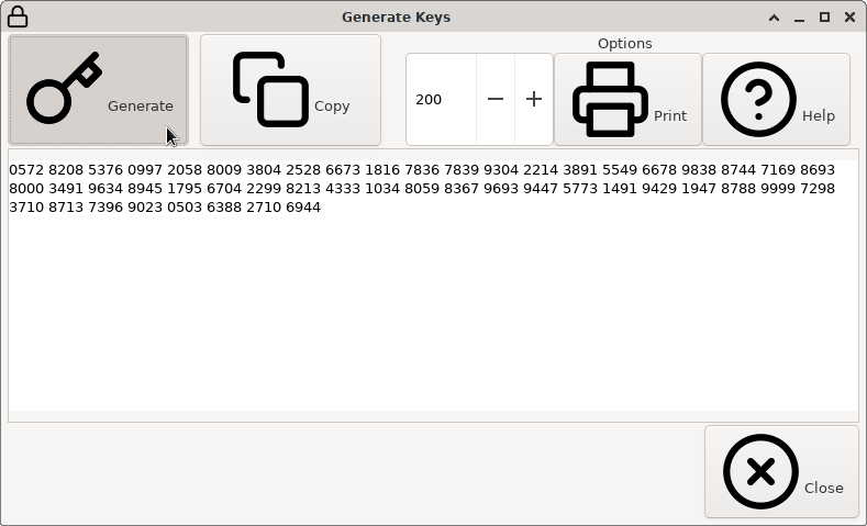 Generate Keys