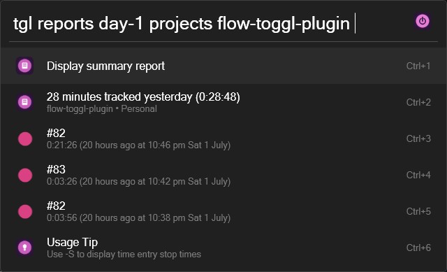 View detailed tracked time report by project entries