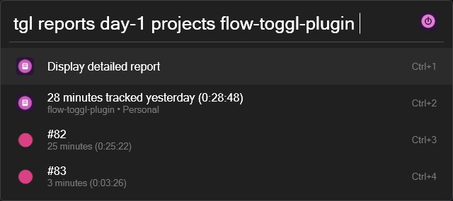 View tracked time report by project entries