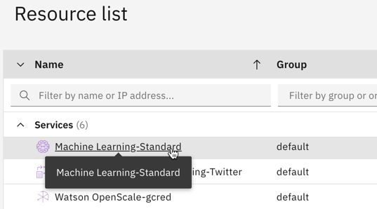 Resource list -> Services -> Watson Machine Learning
