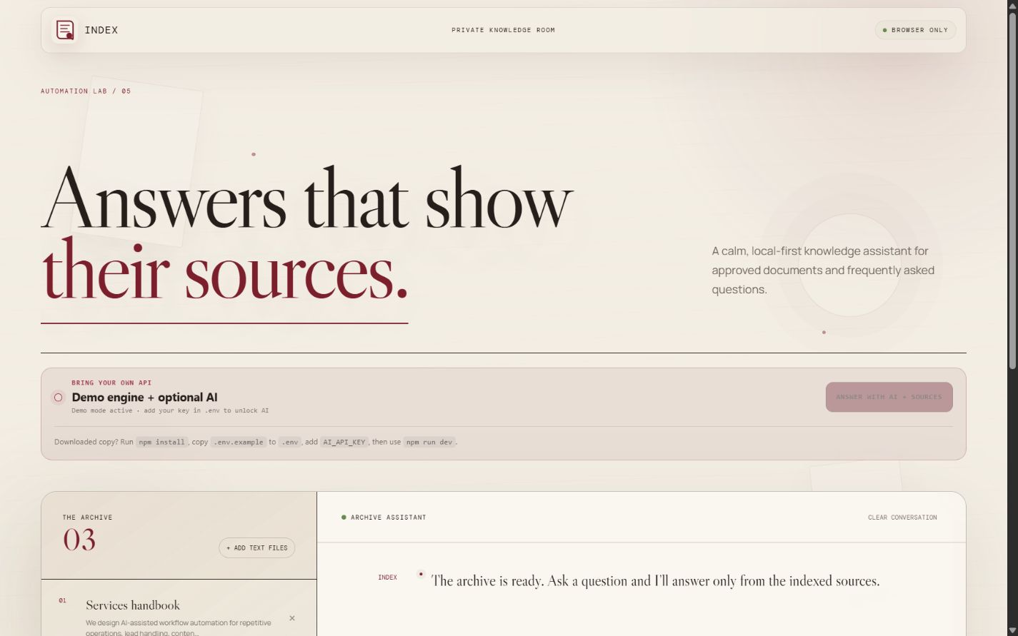 Knowledge Chatbot interface