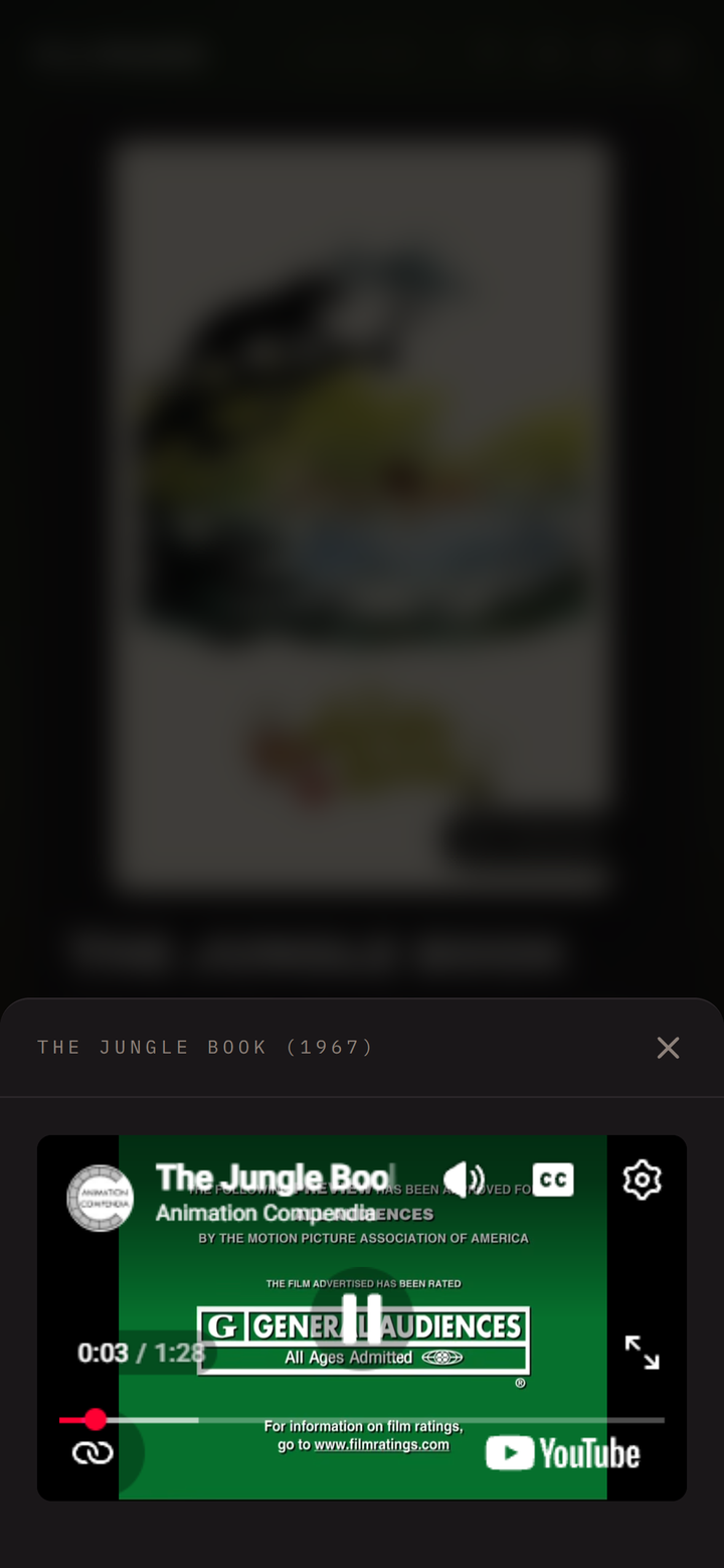 Movie trailer playing in a sheet over the Fliparr deck