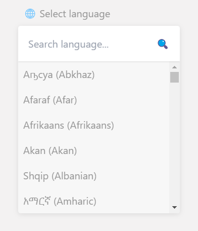 Language Selector Example