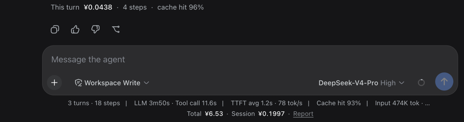 Per-turn cost in the conversation