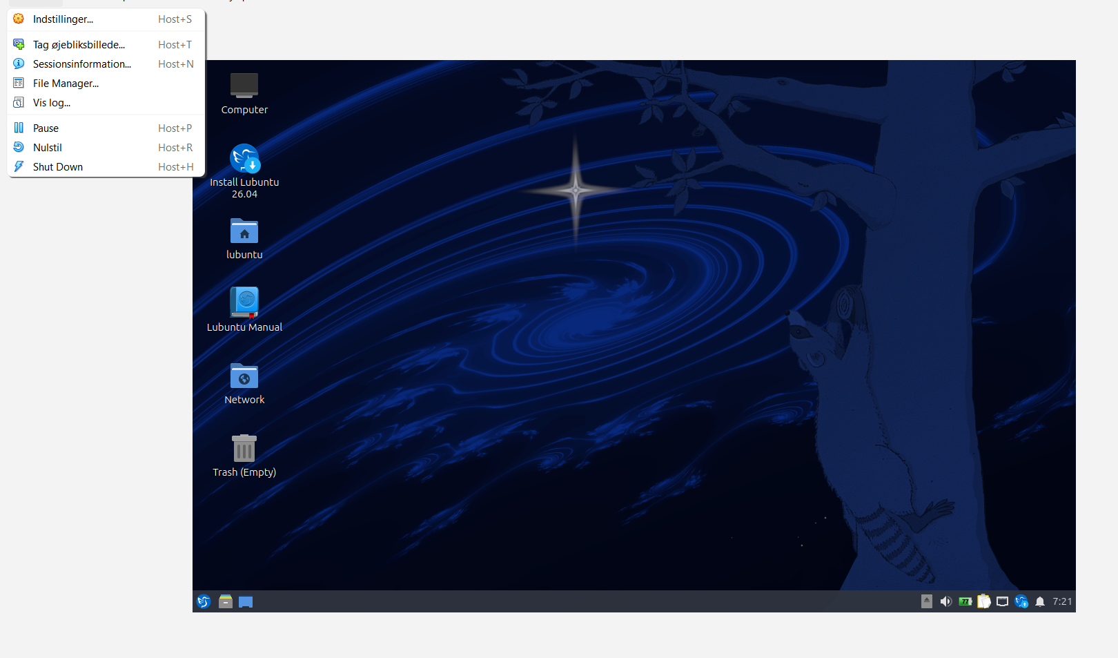 Lubuntu live-session screenshot during verification