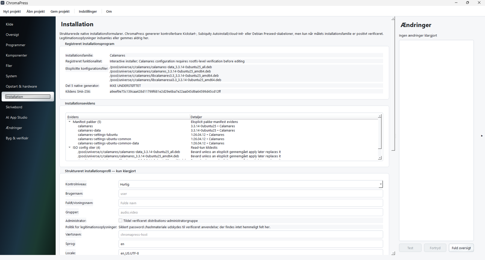 ChromaPress installer configuration