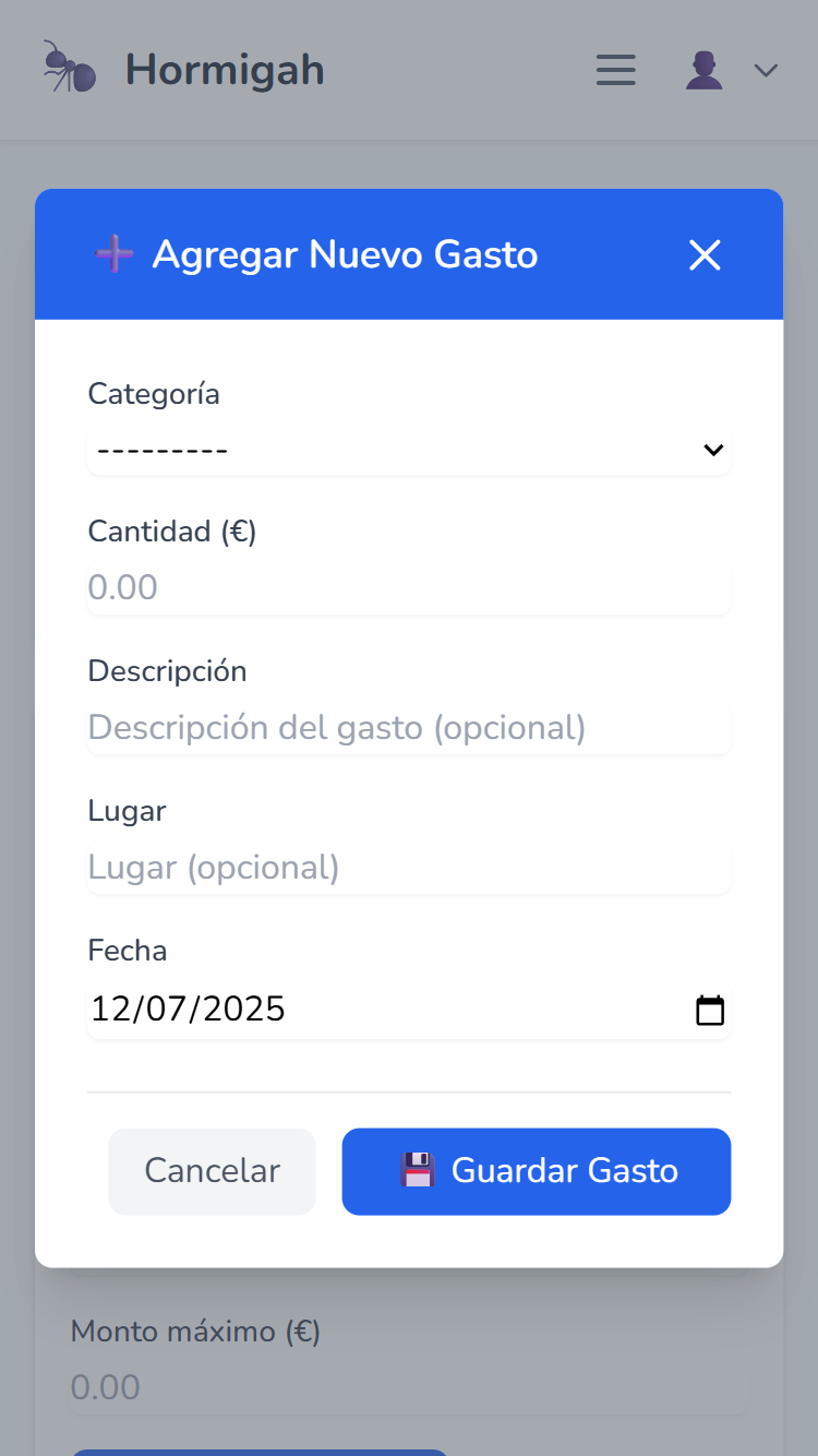 Add Expense Mobile