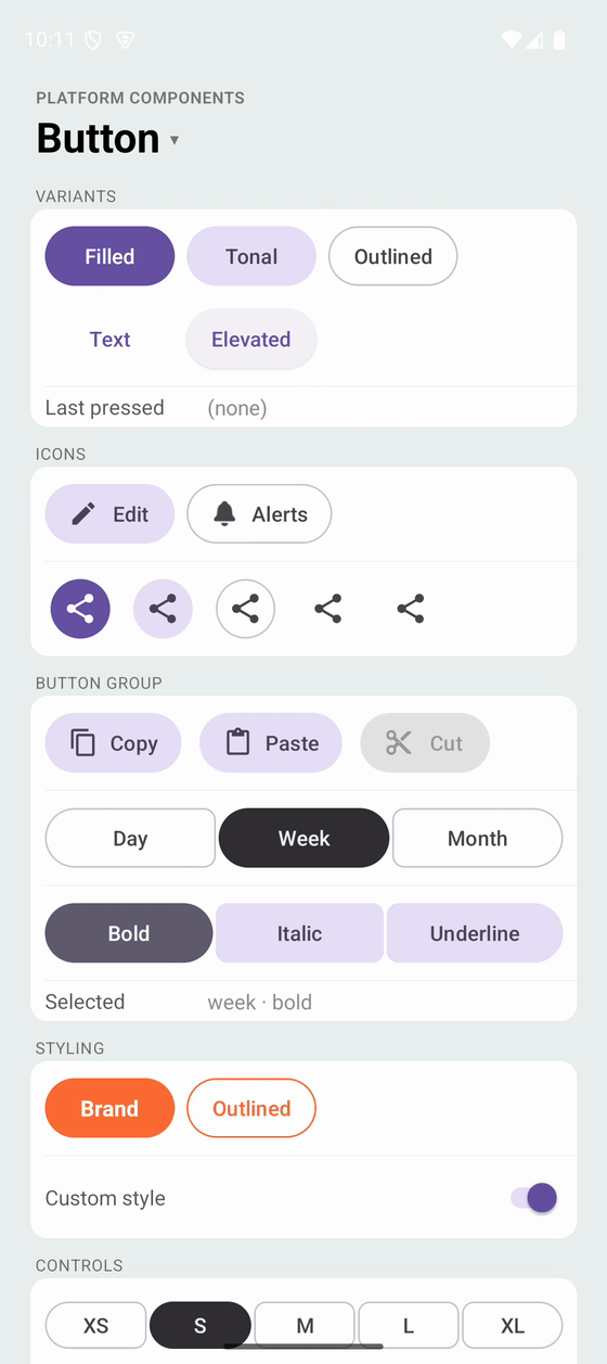 Button on Android