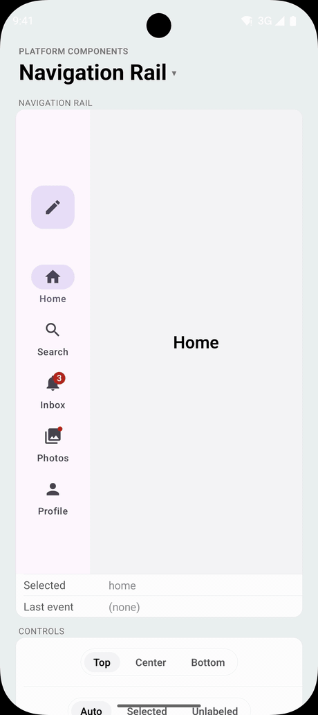 NavigationRail on Android