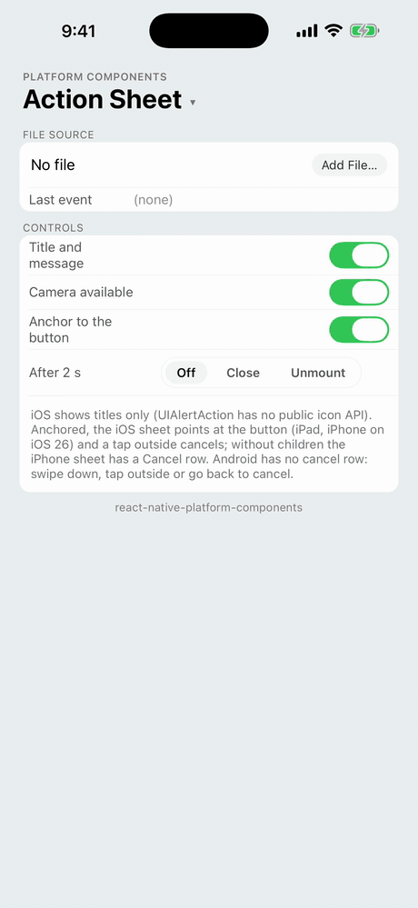 ActionSheet on iOS