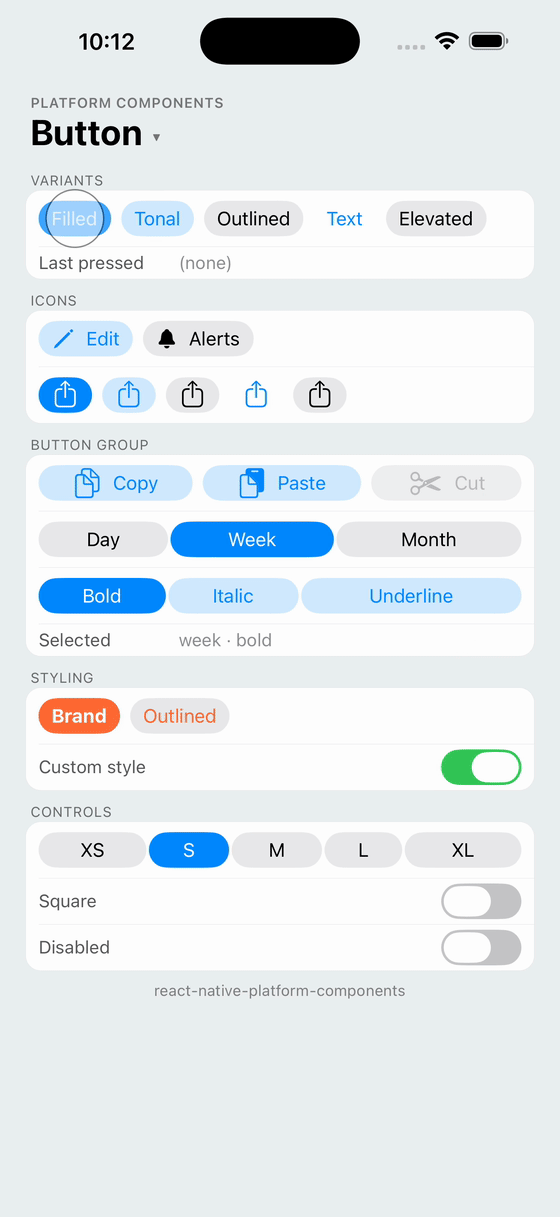 Button on iOS