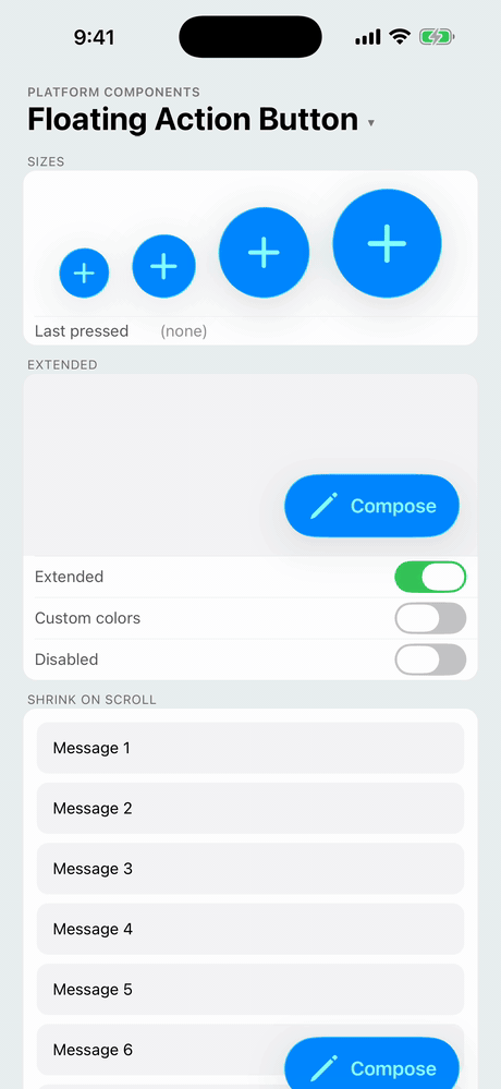 FloatingActionButton on iOS