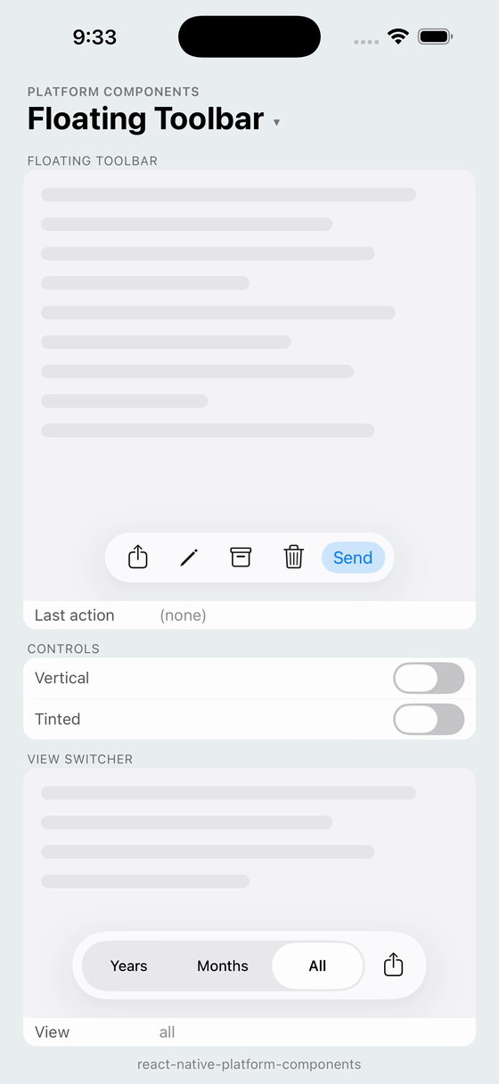 FloatingToolbar on iOS