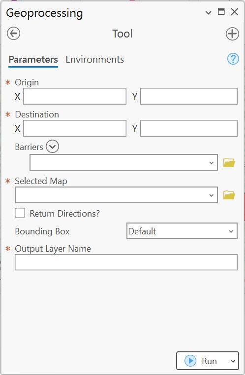 image of toolbox user interface for hazard routing