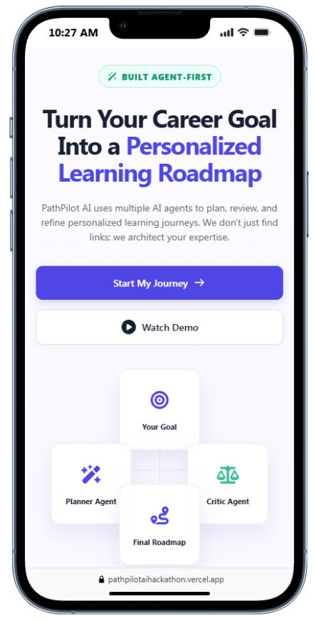 Responsive mobile PathPilot AI landing experience
