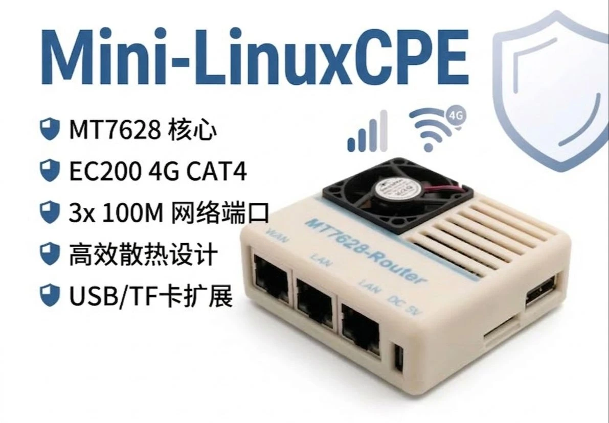 Mini-LinuxCPE MT7628 与 EC200 路由器实物