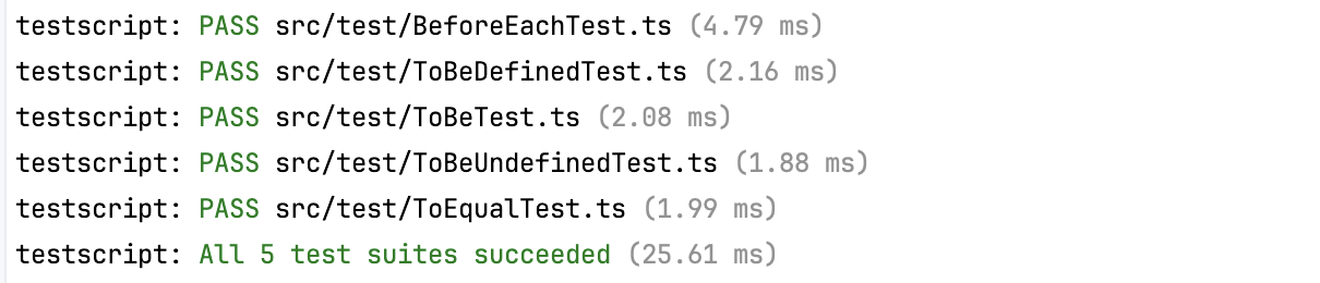 Test runner failure output