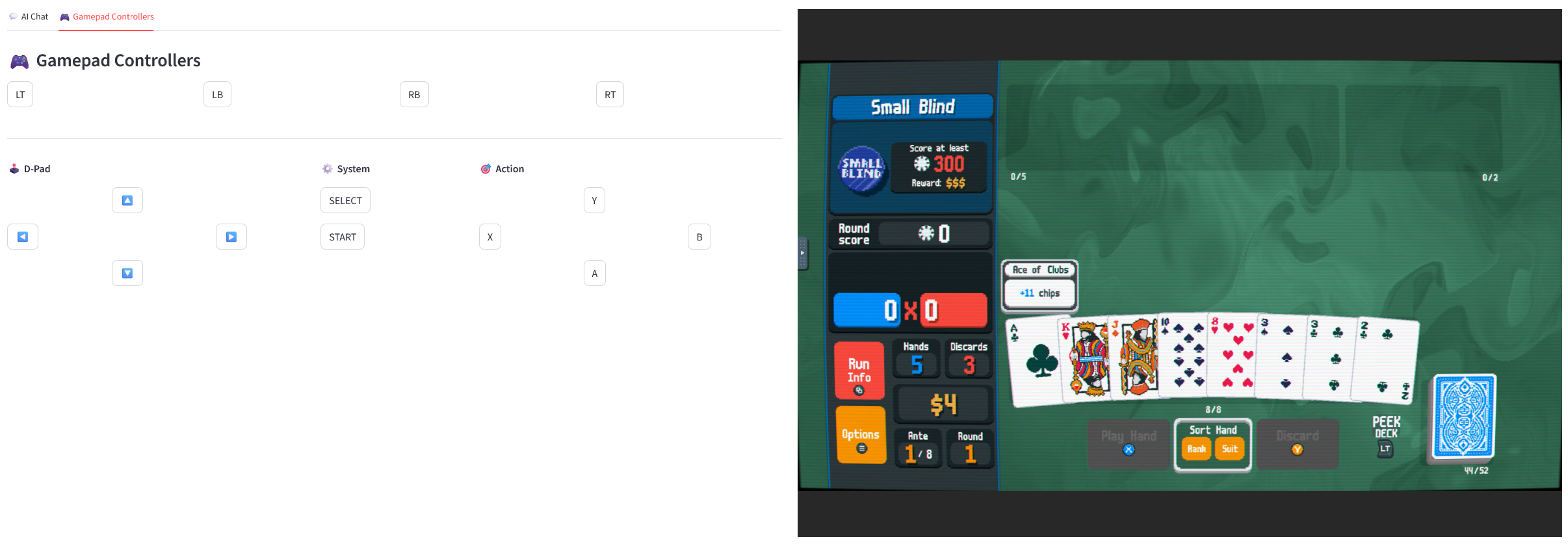Game Control Screenshot