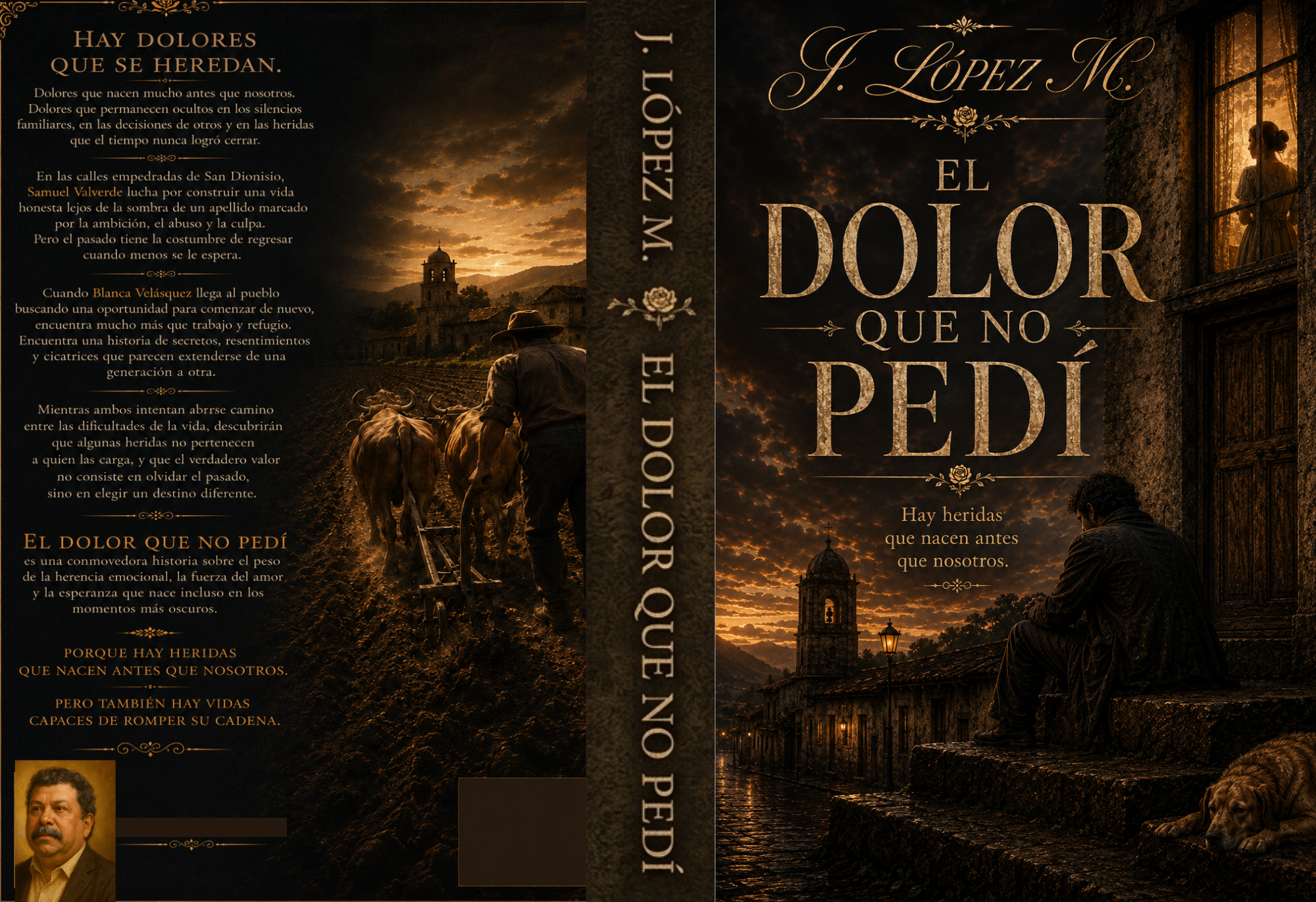 Portada del libro El Dolor que No Pedí de J. López M. - Drama familiar en San Dionisio
