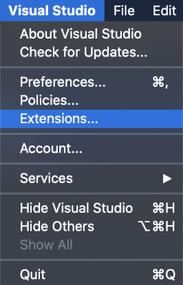 Open Extensions Dialog Box