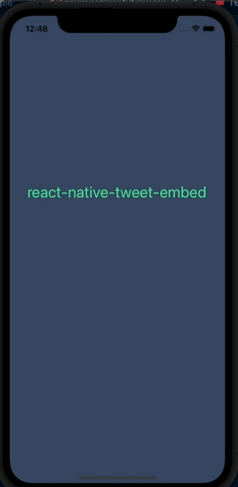 react native tweet embed on ios simulator