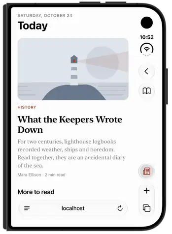 Column: Safari's empty column holds the controls, morph menu