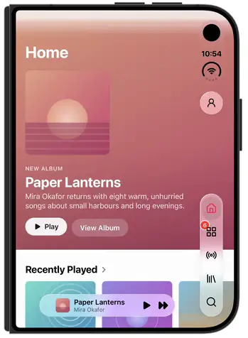 Strip: a Home Screen app with the island menu