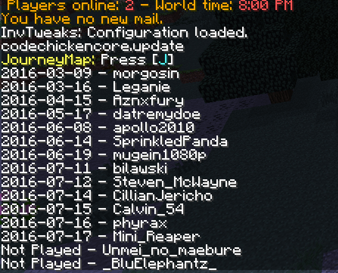 Whitelist Report | SpigotMC - High Performance Minecraft Software