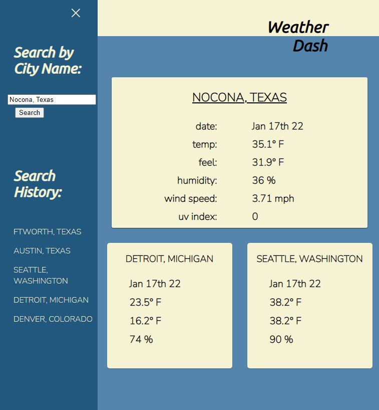 Weather Results