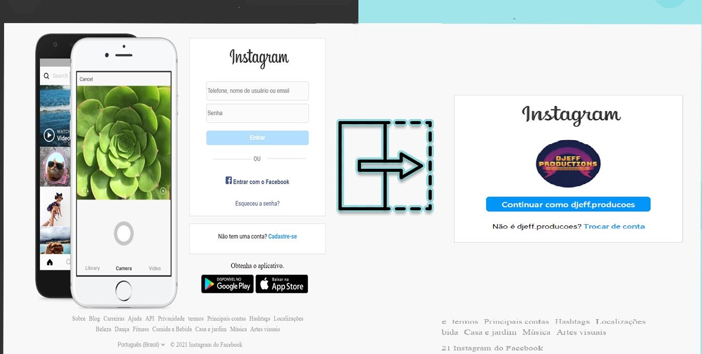 Tela login instagram clone