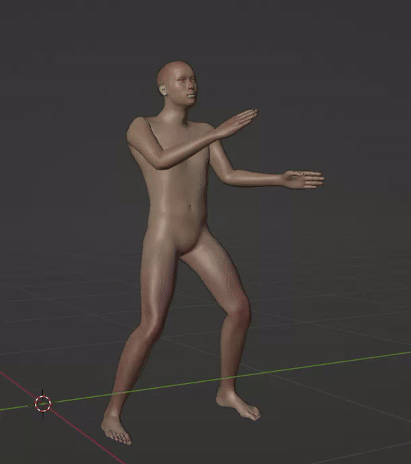 Human motion in blender