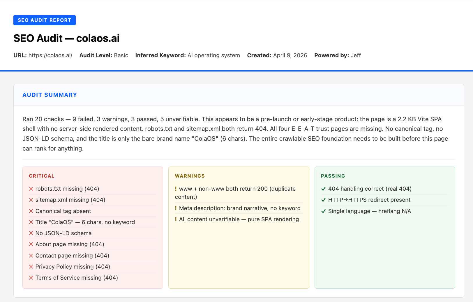 Audit Summary