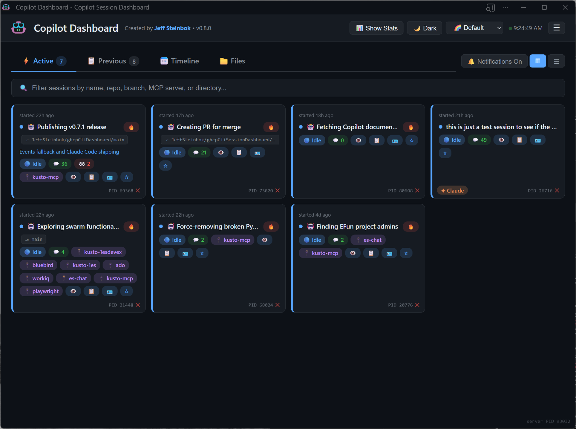 Dashboard Screenshot